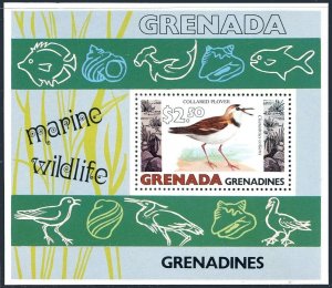 Grenada Gren 349, MNH. Michel Bl.45. Marine wildlife 1979. Collared plover.