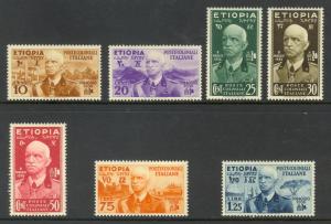 ETHIOPIA ITALIAN OCCUPATION 1936 Complete Set of 7 Sc N1-N7 MH