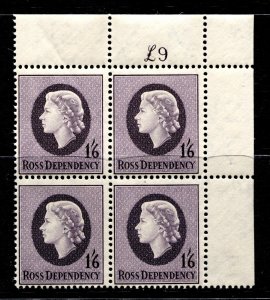 Ross Dependency Stamp #L4 MINT OG NH XF BLOCK OF 4 - POST OFFICE FRESH