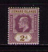 LEEWARD ISLANDS Sc# 22 MH FVF WMK2 King Edward VII 