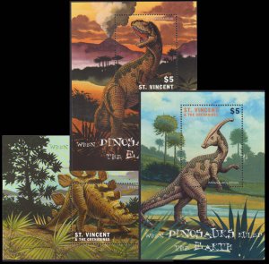 ST. VINCENT GRENADINES - 2001 DINOSAURS - SET OF 6 STAMPS & 8-SHEETS MINT NH