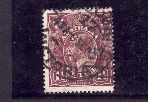 Australia-Sc#63a-used-1&1/2p red brown KGV-1919-