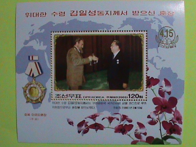 KOREA STAMP:2003-SC#4296-  FIDEL CASTRO -FROM CUBA-VISIT TO KOREA-MNH S/S SHEET