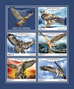 GUINEA BISSAU - 2018 - Birds of Prey - Perf 5v Sheet - MNH