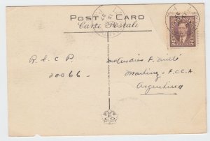 Scarce 2c preferred post card rate to ** ARGENTINA ** 1937 with receiver Canada