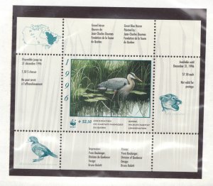 1996 Quebec Wildlife Habitat Conservation Stamp #QW9a - Great Blue Heron Cv$25