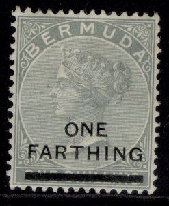 BERMUDA QV SG30, ¼d on 1s dull grey, M MINT.