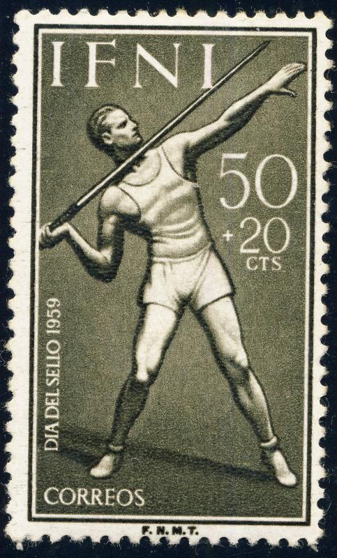 IFNI - 1959 Mi.187 50+20c Javelin Thrower - Stamp Day - MH*