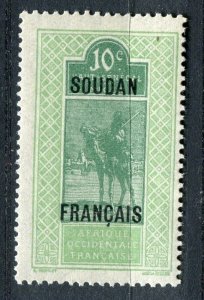 FRENCH COLONIES: SOUDAN 1921 Pictorial Optd. issue Mint hinged 10c. value