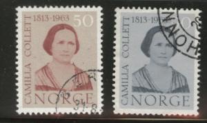 Norway Scott 431-2 used 1963  author stamp set