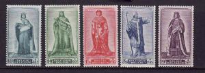 Belgium-Sc#B437-41-unused very light hinge set-Pepin of Herstal-1947