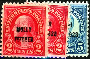 U.S. #646-648 MINT MIXED CONDITION