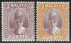 PERAK 1938 SULTAN 10C AND 30C