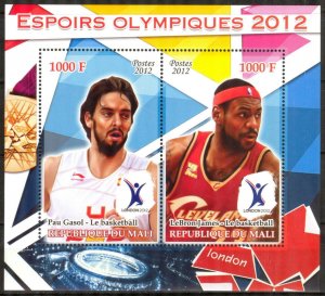 Mali 2012 Olympics Basketball Pau Gasol LeBron James Sheet MNH
