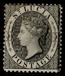 ST. LUCIA QV SG15, 1d black, M MINT. Cat £55.