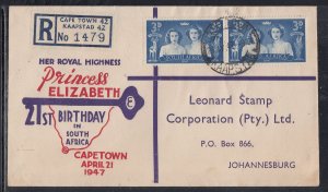 South Africa Scott 104 FDC - Princess Elizabeth, 21st Birthday