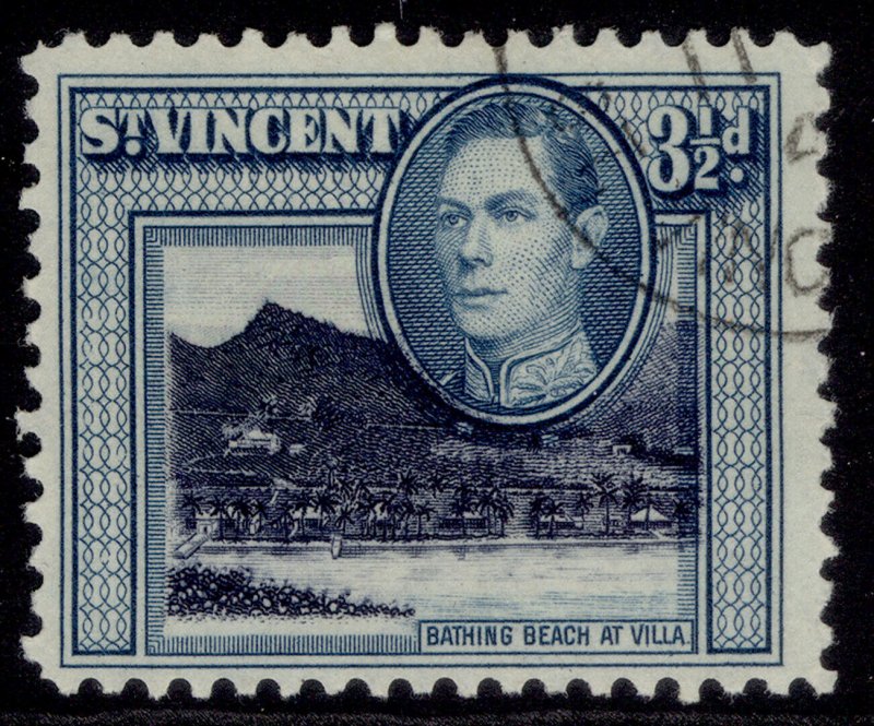 ST. VINCENT GVI SG154a, 3½d blue-black & blue-green, FINE USED.