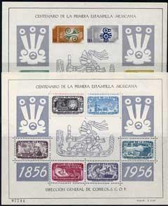 Mexico 1956 Stamp Centenary set of 2 m/sheets both unmoun...