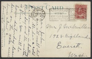 1917 Vancouver War Savings Flag Cancel Type 29-1 On Capilano Canyon Post Card