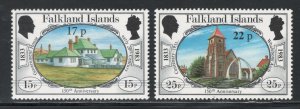 Falkland Islands 1984 Surcharges Scott # 402 - 403 MH