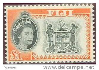 Fiji 1961 Scott number 175 Queen Elizabeth II & Arms MNH