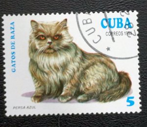 CUBA Sc# 3552 CATS domestic felines  5c  1994 used cto