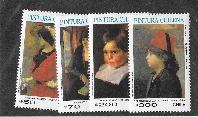 CHILE Sc 970-73 NH issue of 1991 - ART