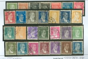 Turkey #737-757/816 Used Single (Complete Set)