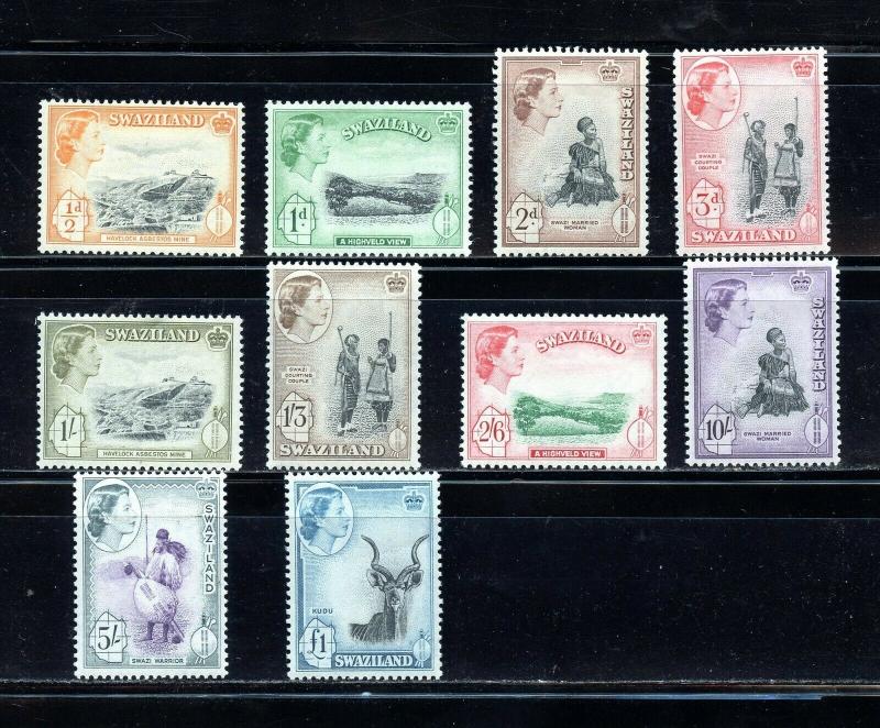 SWAZILAND QE II  SCOTT#55/58 61/65   SG#53/56 59/64   MINT NEVER   HINGED