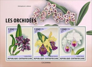 2024 04- CENTRAL AFRICAN - ORCHIDS          3V  complet set    MNH ** T