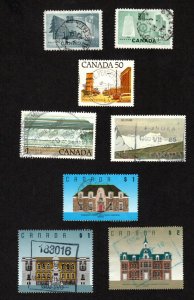 CANADA 8 DIFFERENT USED HIGH VALUE STAMPS 50 CENT TO $2 DENOMINATIONS