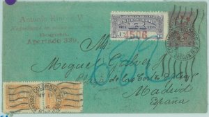 68774 - COLOMBIA  Postal History - POSTAL STATIONERY COVER  to SPAIN  Registered