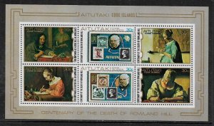 Aitutaki #182 MNH S/Sheet - Sir Rowland Hill - Penny Black