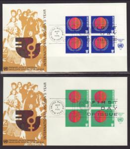 UN New York 258-259 Women's Year P/B Geneva S/2 U/A FDC