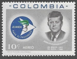 Colombia # C455  Pres. John Kennedy     (1)  VF Unused