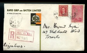 ?Nice colour advert registered Montreal sub #205, 1939 cover Canada