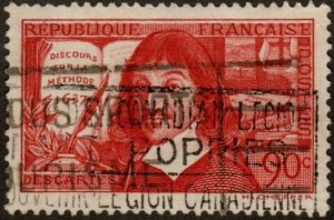 France 330 - Used - 90c Rene Descartes (SUR LA inscription) (1937) (cv $1.15)