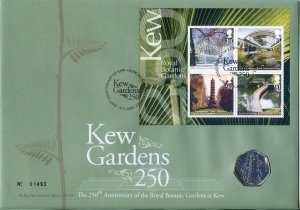 2009 GB Kew Gardens Royal Mail/Mint Bunc 50p Coin FDC