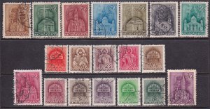 Hungary 1941-3 Sc 578-96 St Stephen Crown Madonna Cathedral Church Stamp Used