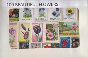 A Nice Selection Of 100 All Different Topicals. Flowers.   #02 TOP52
