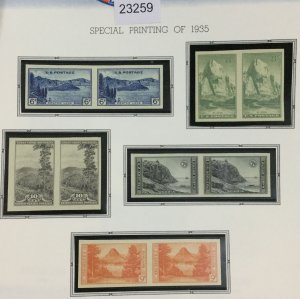 US STAMPS COLLECTIONS 1935 UNUSED PAIRS LOT #23259