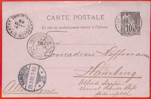 aa2281 - French VIETNAM -  Postal History - STATIONERY CARD to GERMANY 1902