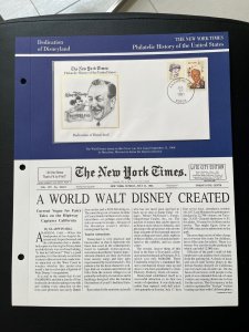 NY times Philatelic history of US panel: Dedication of Disneyland