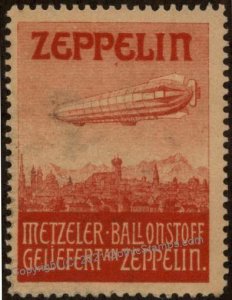 Germany Pre-WWI Pioneer Zeppelin Flight Original Vignette Stamp MNG G102971