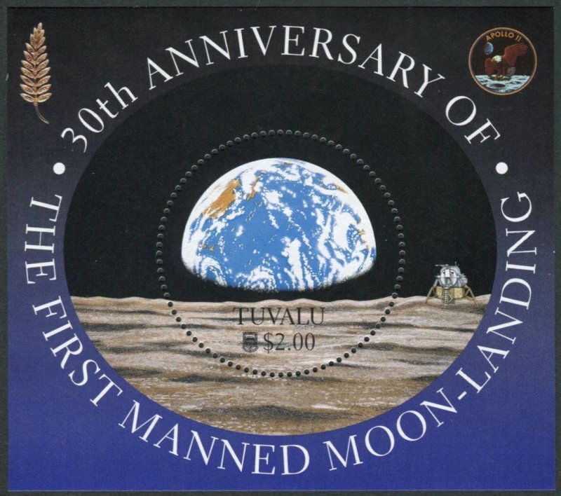 Tuvalu 800-803 gutter,804,MNH.Mi 832-836. 1st Manned Moon Landing,30th Ann.1999.