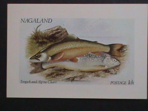 ​NAGALAND-1973 PROMOTION-TORGOCH & ALPINE CHARR FISHES -IMPERF MNH S/S-EST.$6