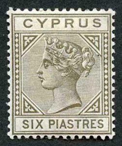 Cyprus SG36 6pi Olive-grey Die II Wmk Crown CA M/M