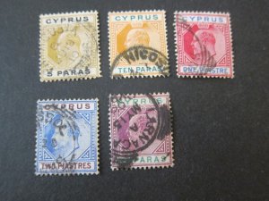 Cyprus 1902 Sc 48-9,52-4 FU