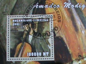 ​MOZAMBIQUE-2001 SC#1509-WORLD FAMOUS PAINTING -AMADEO MODIGLIANI CTO S/S VF