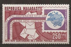 Malagasy Madagascar C129 1974 100th UPU NH